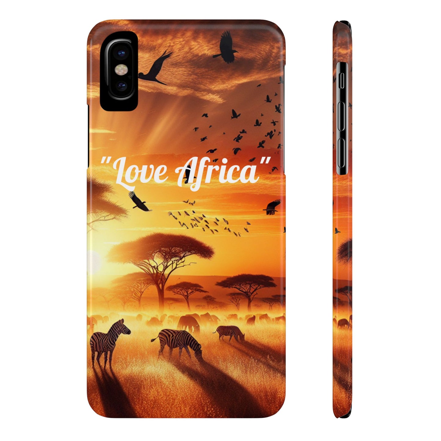 Slim Phone Case - "Love Africa" Sunset Design - Perfect Gift for Nature Lovers