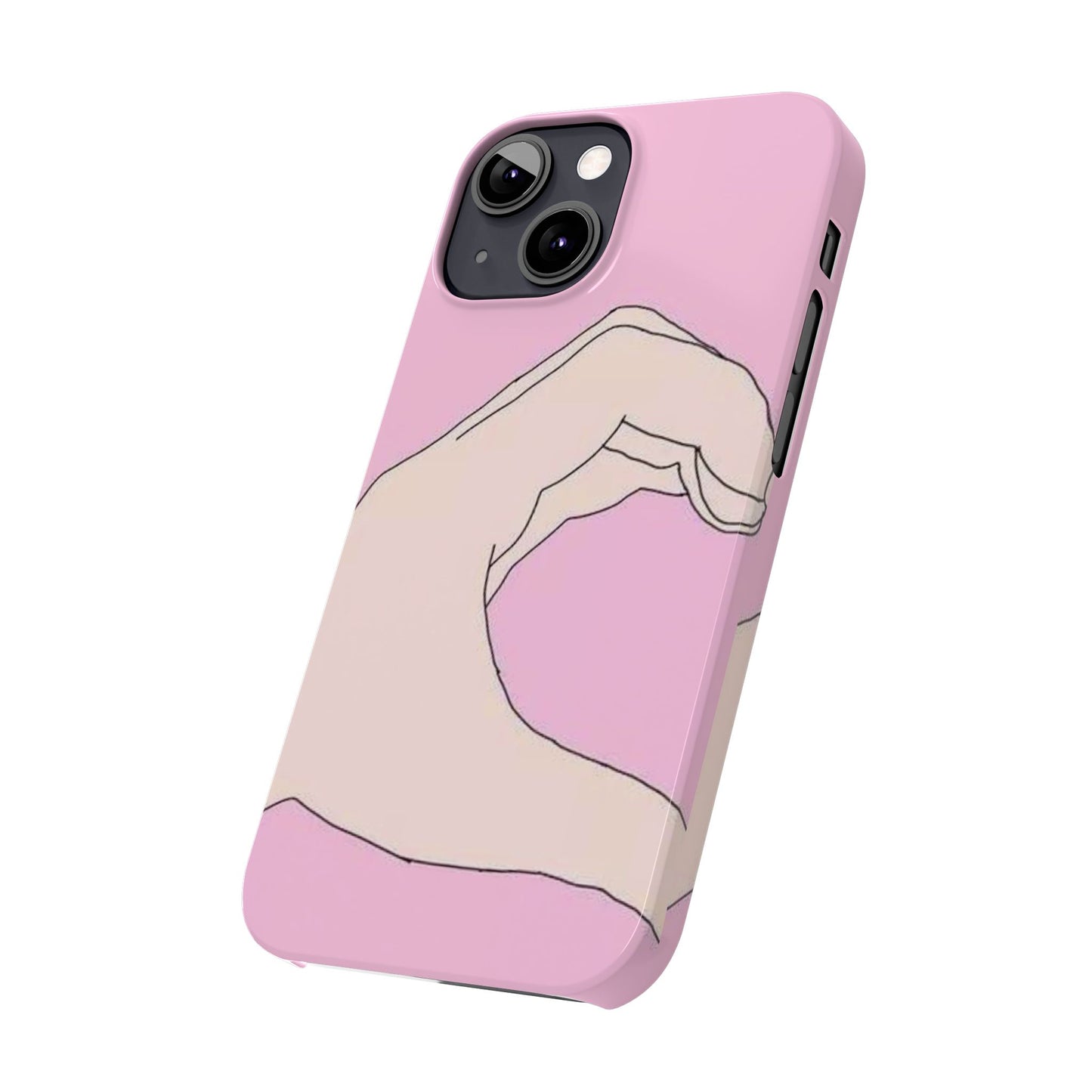 Cute Hand Heart Slim Phone Case - Stylish and Unique Phone Accessory