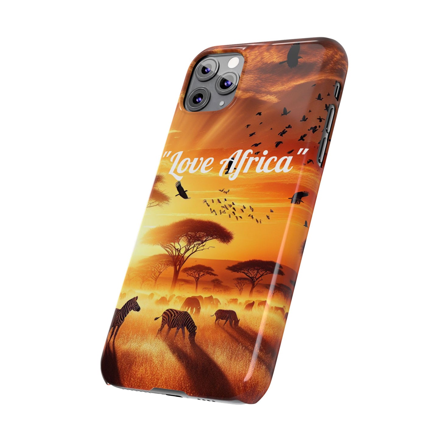 Slim Phone Case - "Love Africa" Sunset Design - Perfect Gift for Nature Lovers