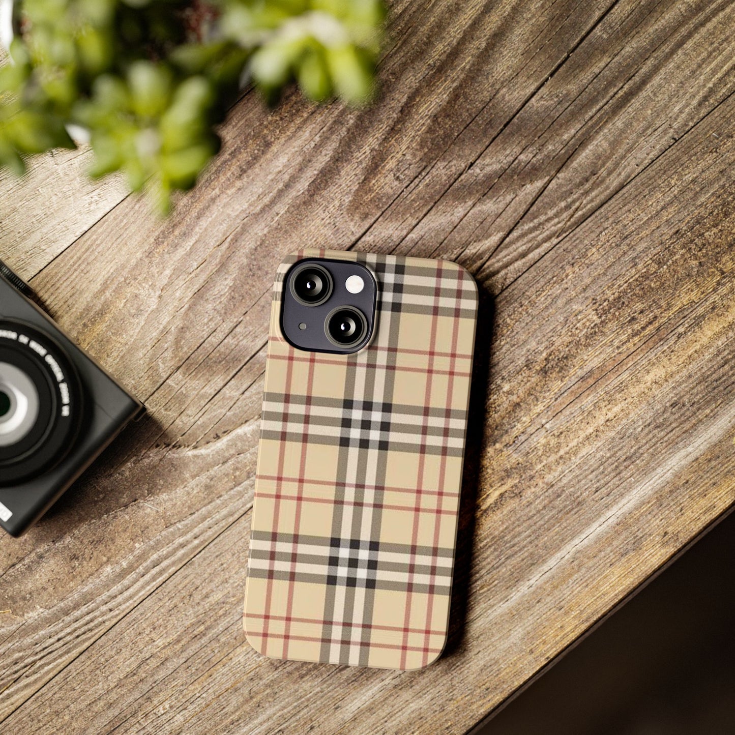 Classic Plaid Slim Phone Case - Stylish and Durable Protective Cover