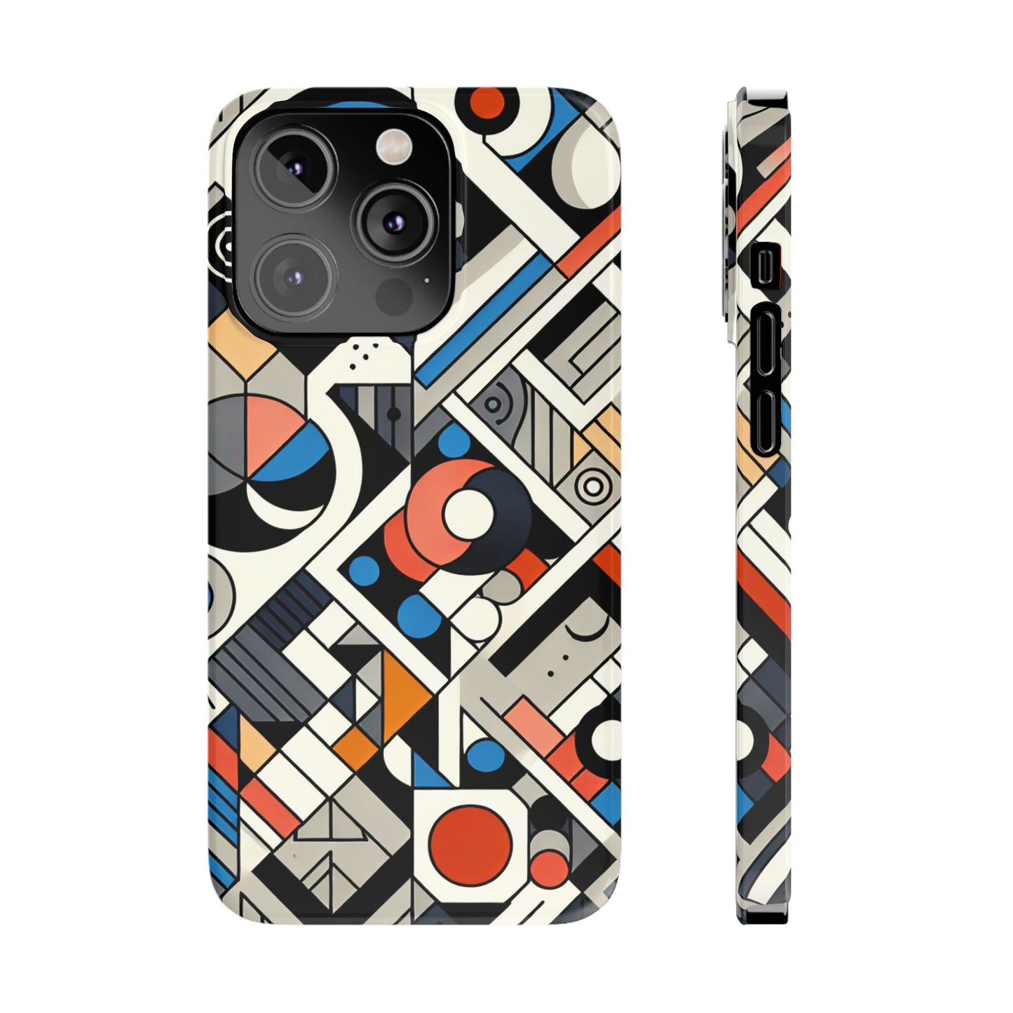 Modern Abstract Slim Phone Case - Colorful Geometric Design