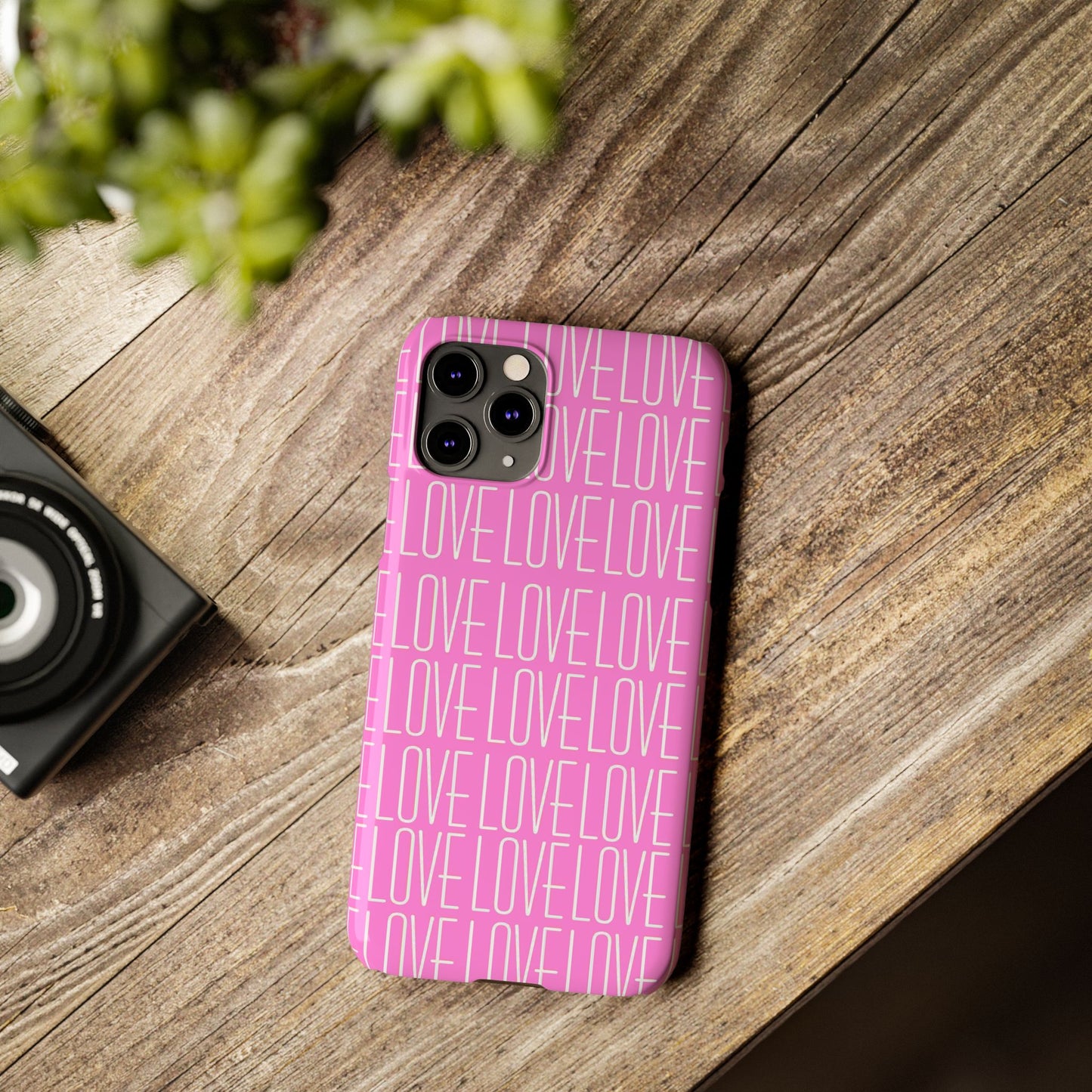 Pink Love Slim Phone Case - Perfect Gift for Valentine's Day, Anniversaries, and Loving Moments