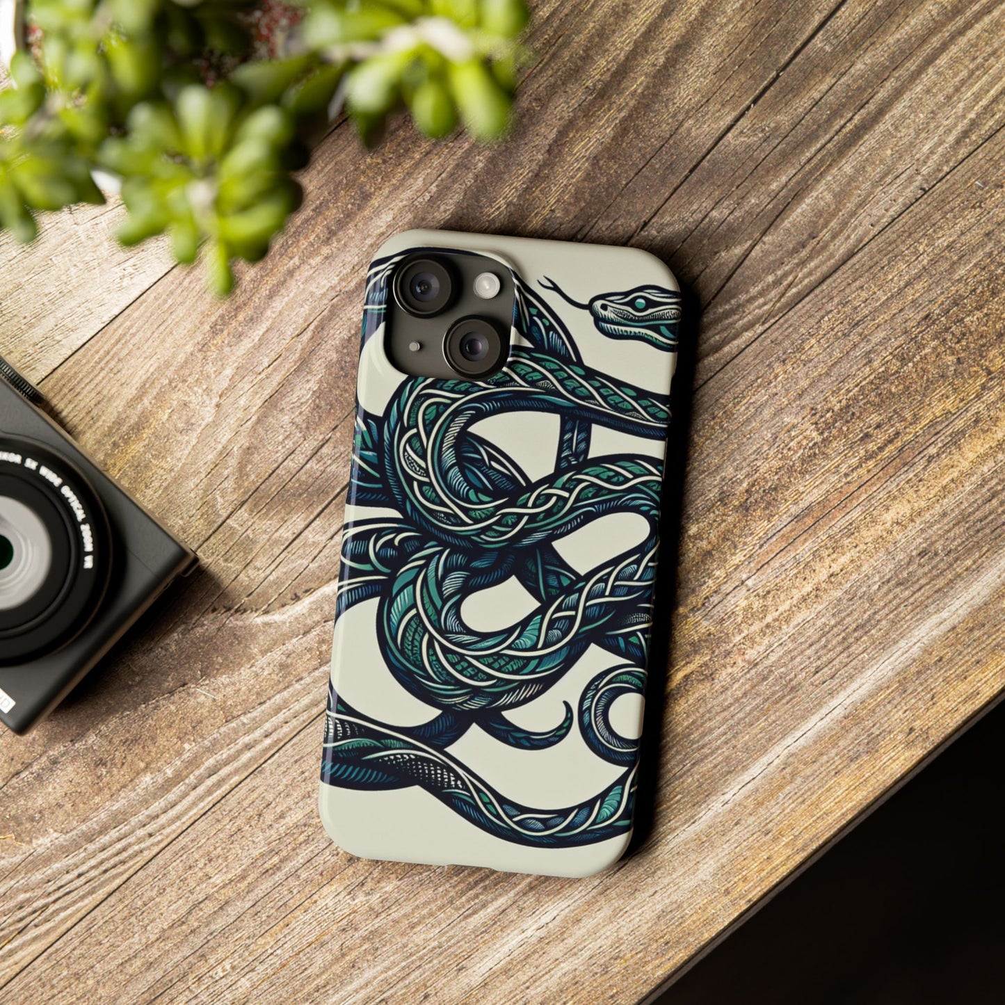 Artistic Snake Slim Phone Case - Unique Design for Nature Lovers