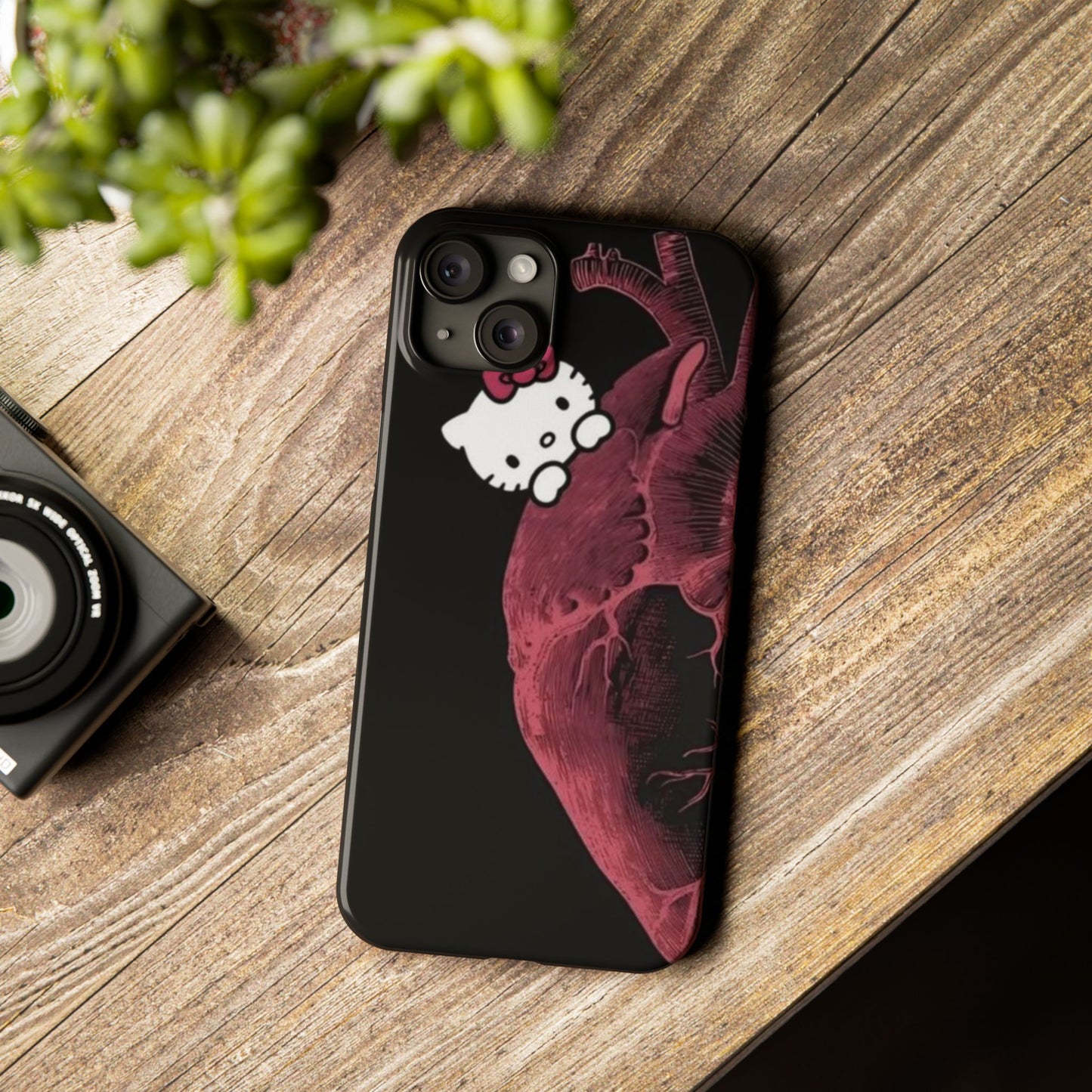 Cute Heartbeat Hello Kitty Slim Phone Case - Stylish Phone Cover for Cat Lovers