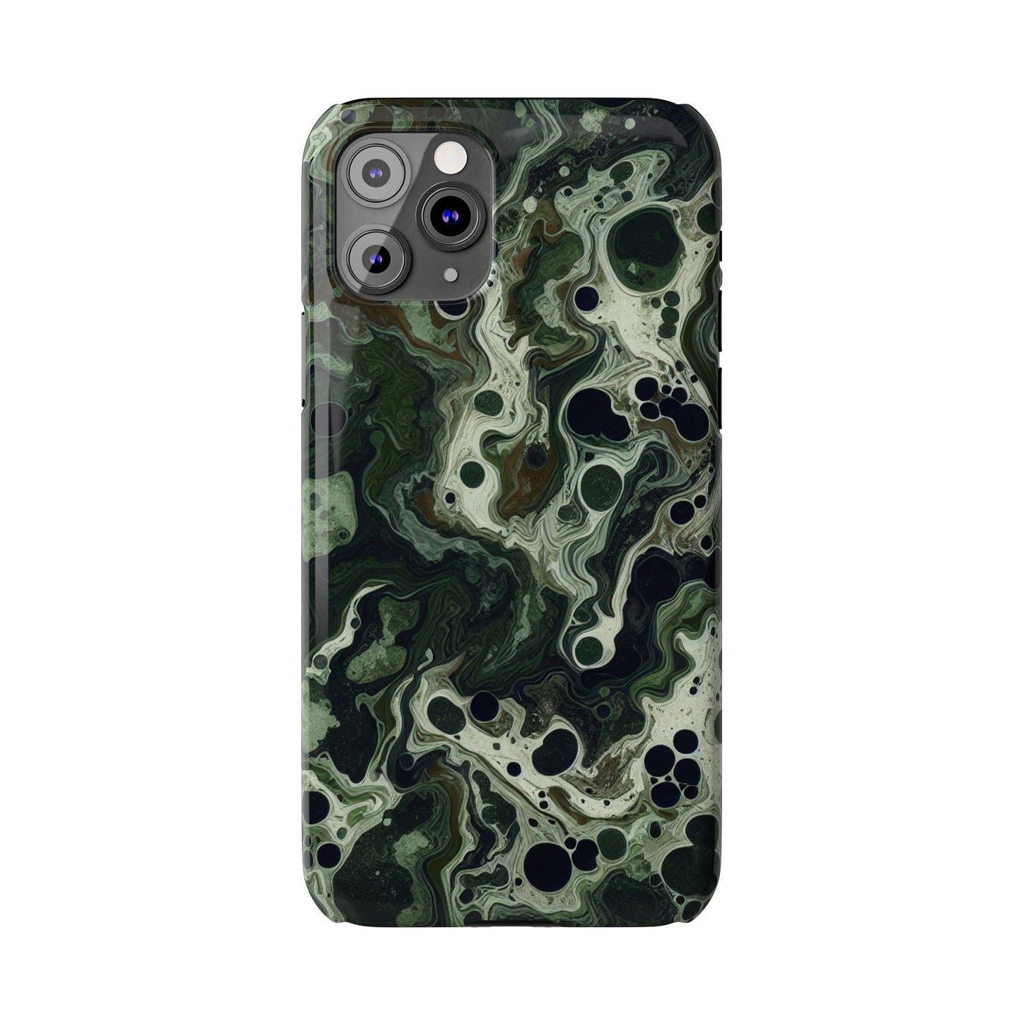 Marbled Green Slim Phone Case - Stylish Protection for Nature Lovers