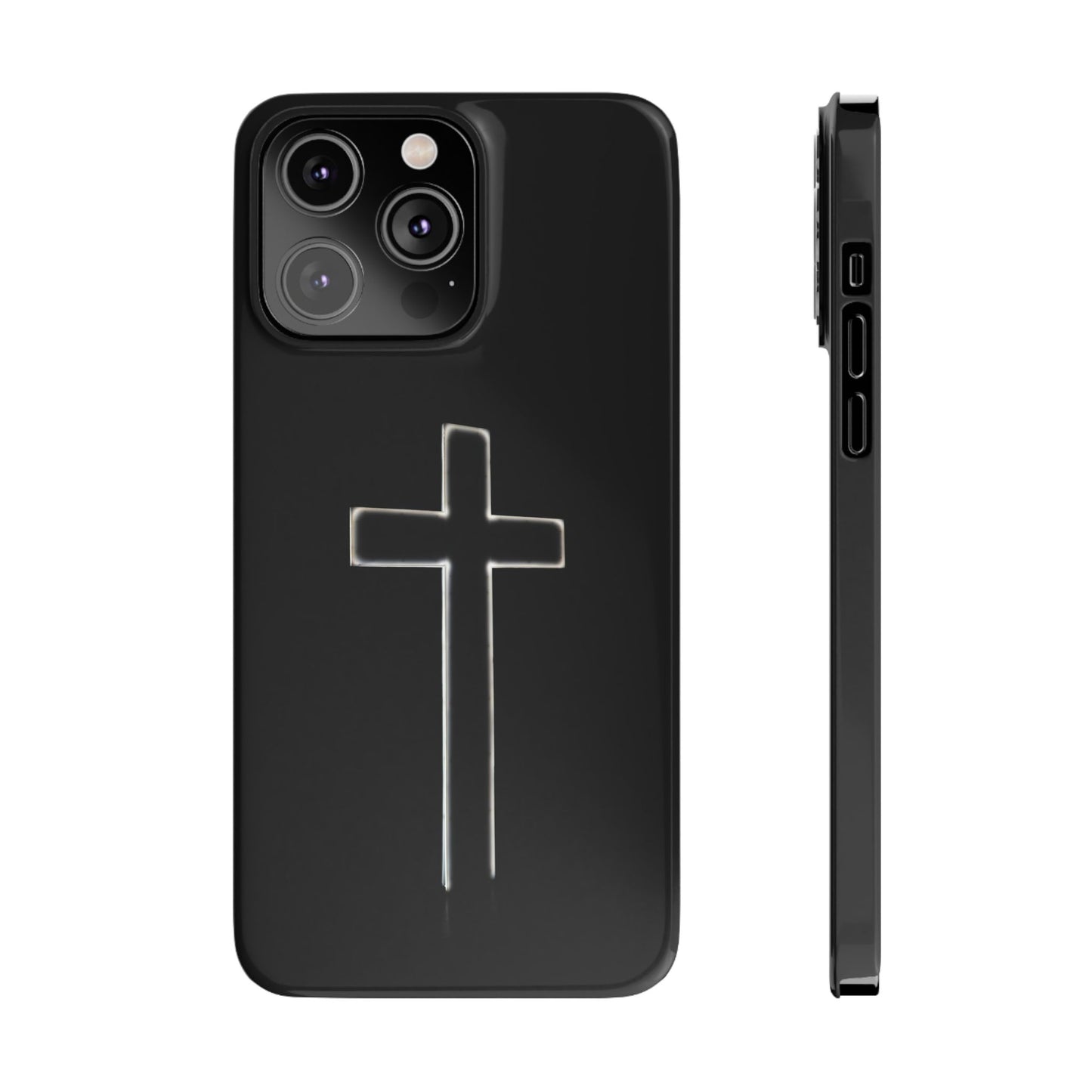 Inspirational Slim Phone Case with Cross Design