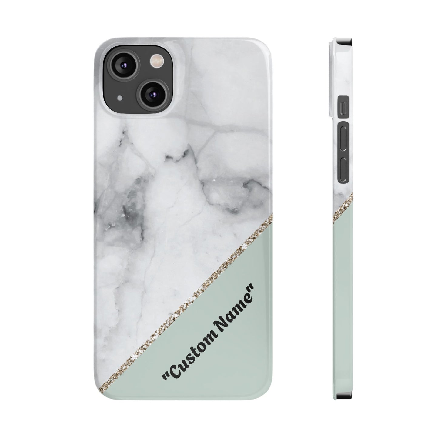 Custom Marble Slim Phone Case - Personalized Design for Trendy Protection