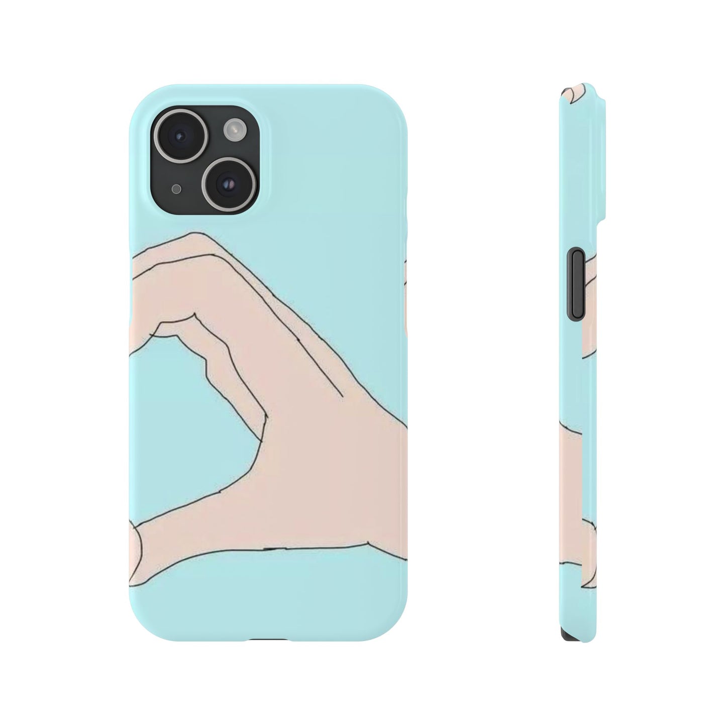 Artistic Heart Gesture Slim Phone Case - Perfect Gift for Loved Ones