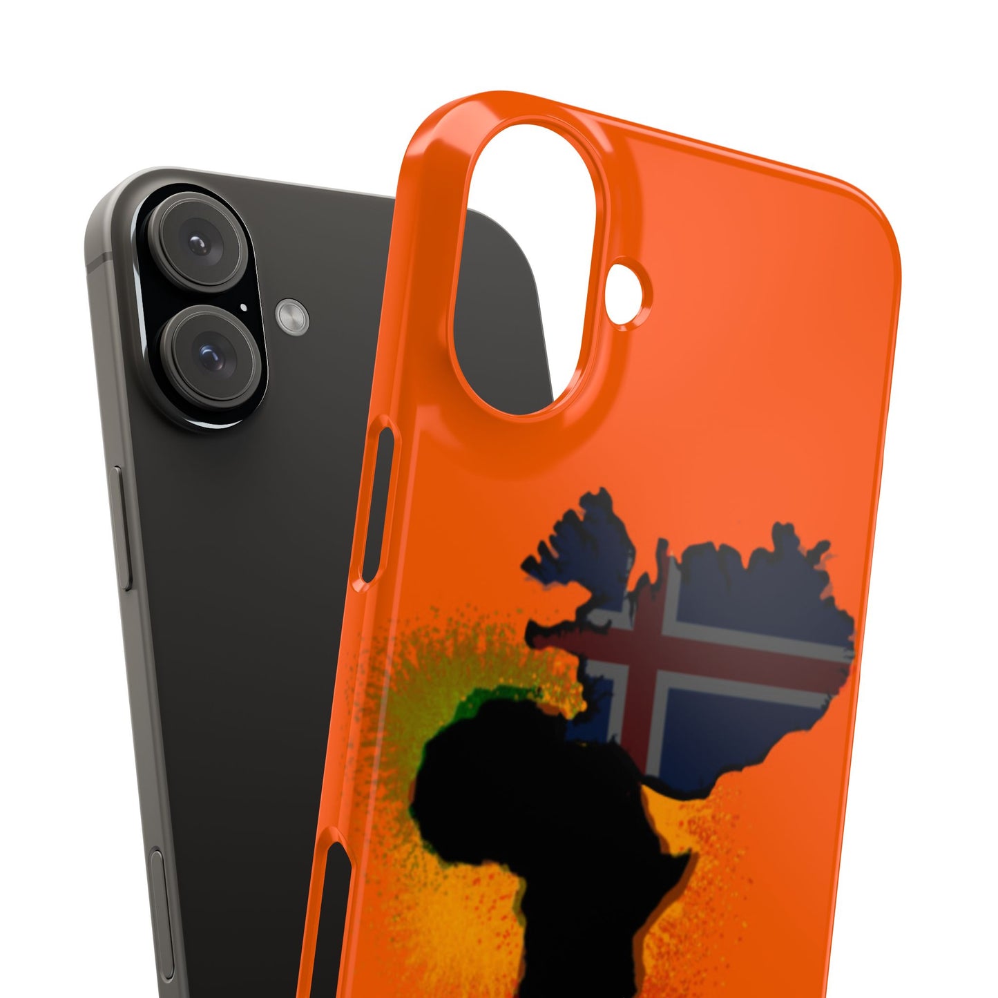 Bold African Map Slim Phone Case with Icelandic Flag