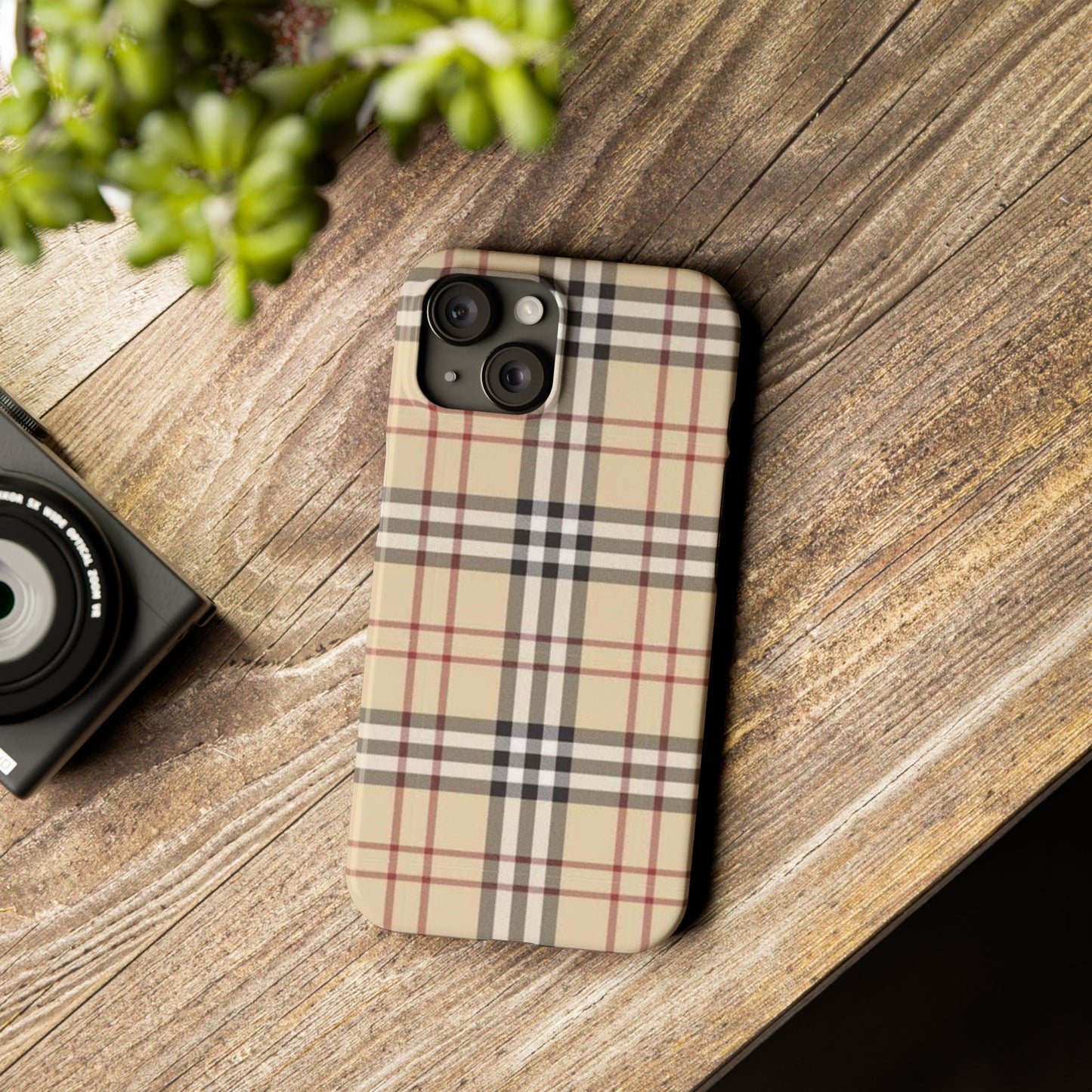 Classic Plaid Slim Phone Case - Stylish and Durable Protective Cover