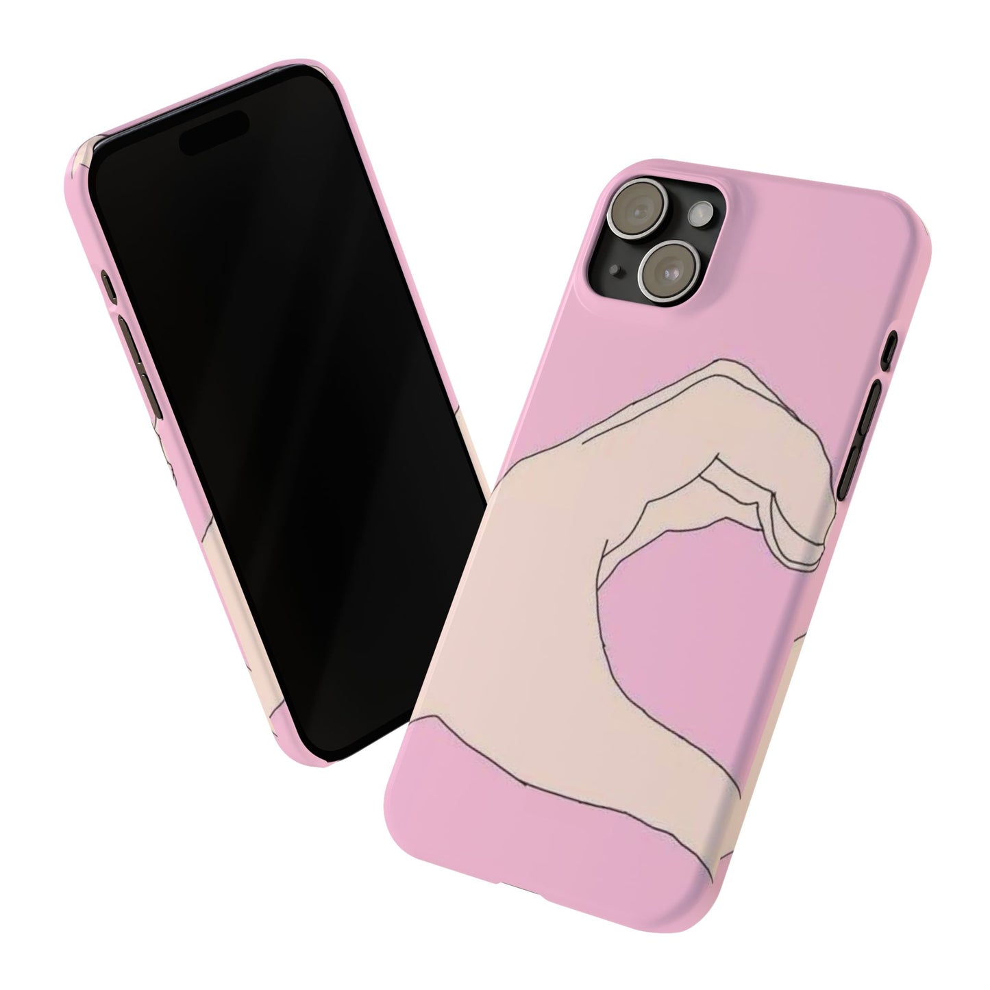 Cute Hand Heart Slim Phone Case - Stylish and Unique Phone Accessory