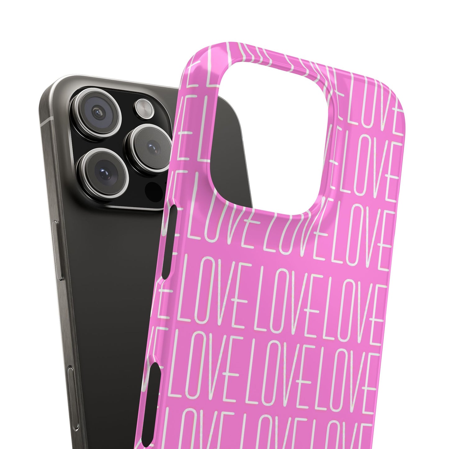 Pink Love Slim Phone Case - Perfect Gift for Valentine's Day, Anniversaries, and Loving Moments