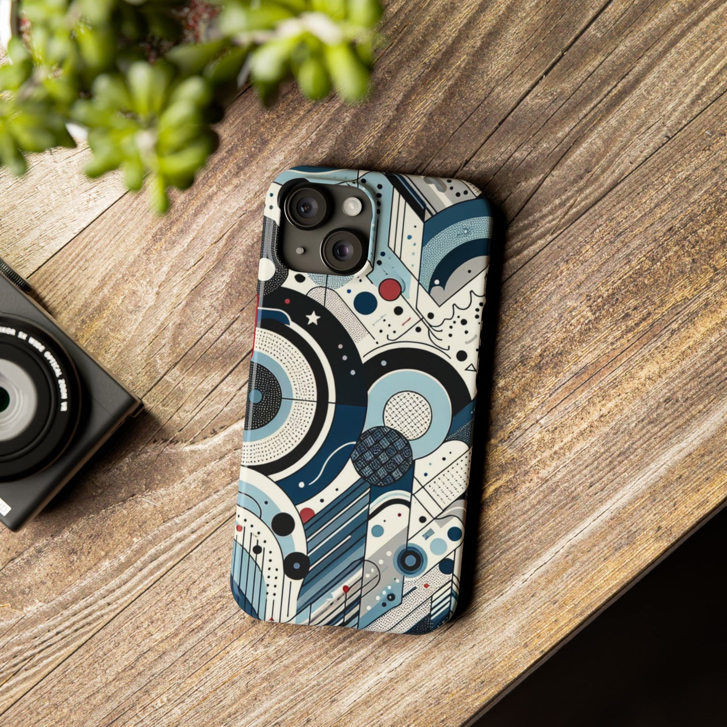 Stylish Geometric Slim Phone Case - Modern Abstract Design