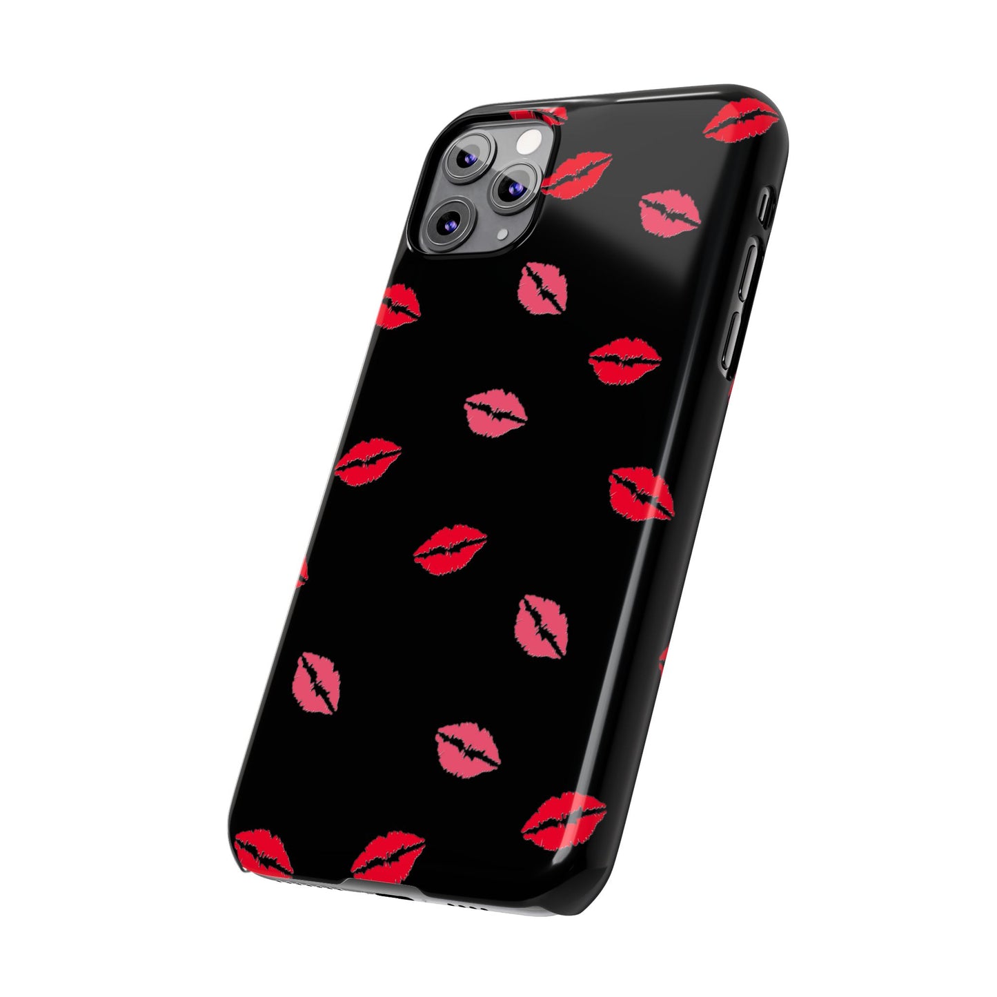 Kiss Mark Slim Phone Case - Chic Lip Print Design for Fashion Lovers