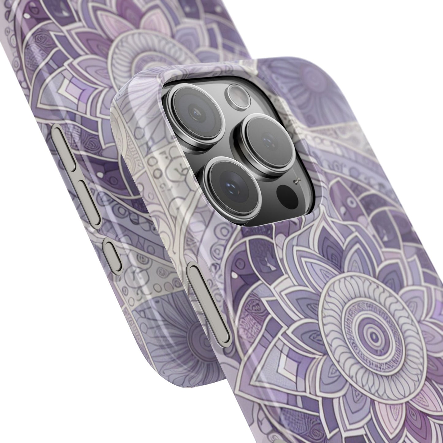 Elegant Mandala Slim Phone Case – Purple Harmony Design