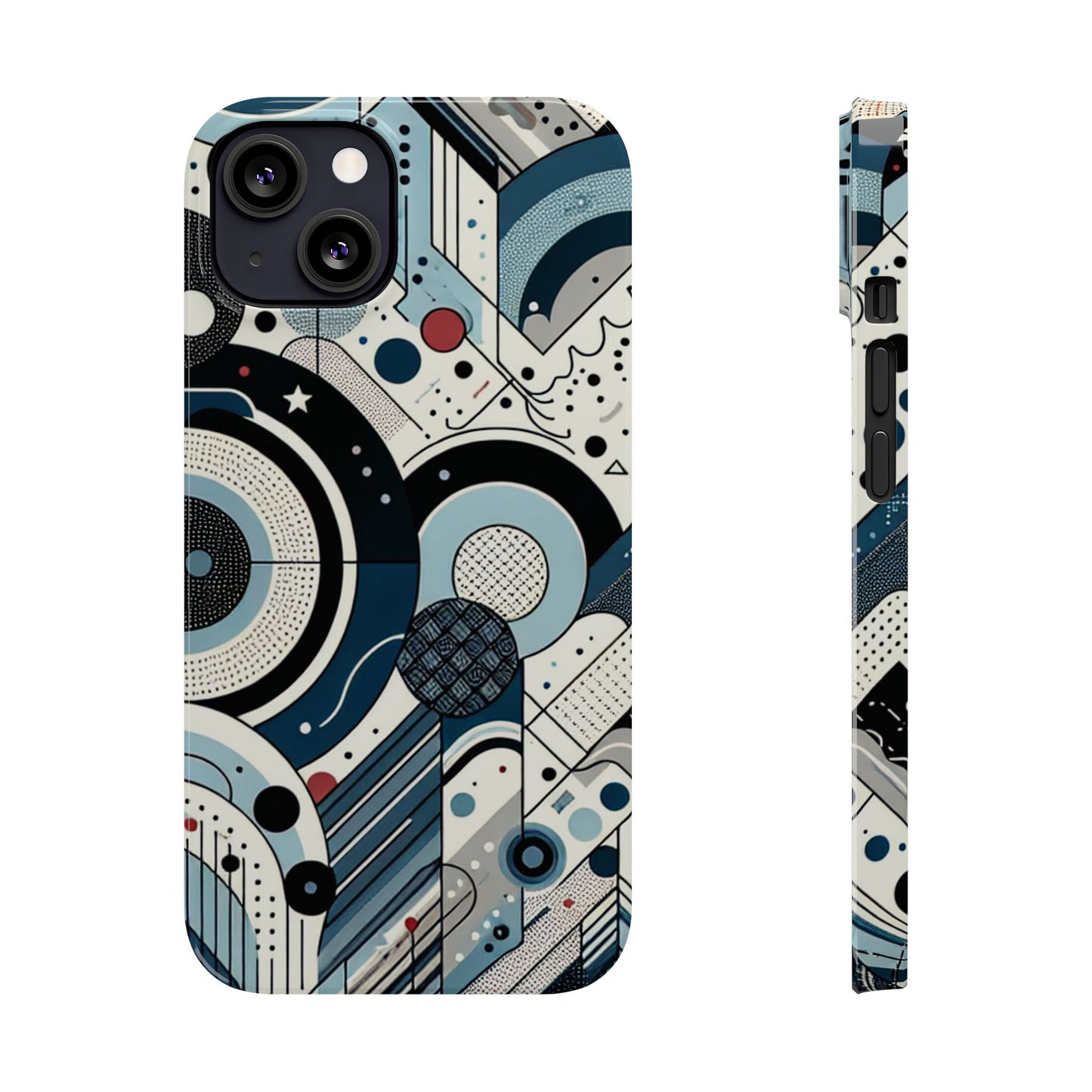 Stylish Geometric Slim Phone Case - Modern Abstract Design