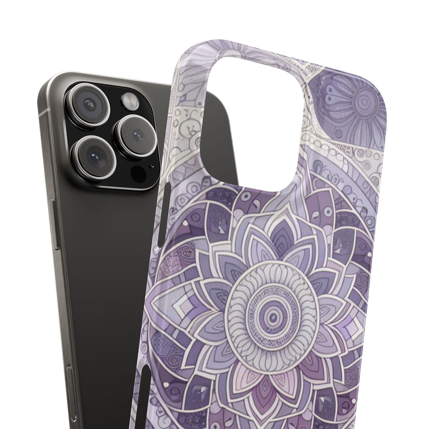 Elegant Mandala Slim Phone Case – Purple Harmony Design