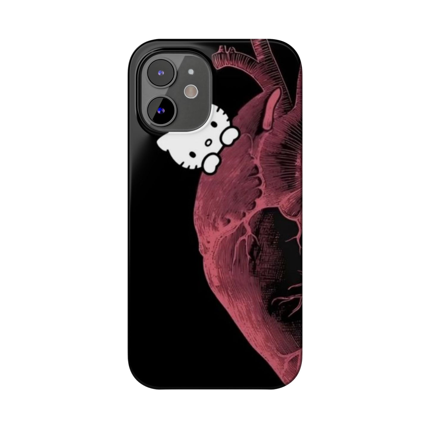 Cute Heartbeat Hello Kitty Slim Phone Case - Stylish Phone Cover for Cat Lovers