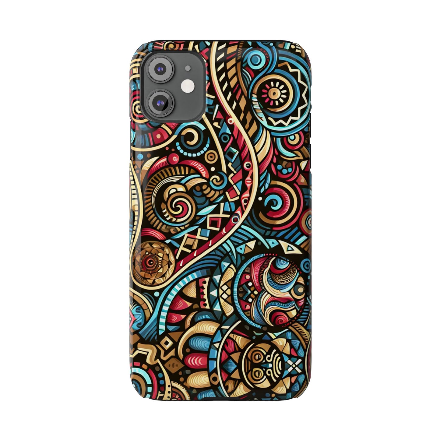 Vibrant Bohemian Slim Phone Case - Artistic Swirl Design