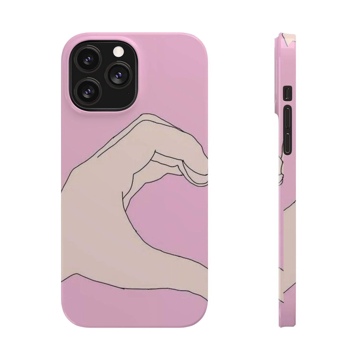 Cute Hand Heart Slim Phone Case - Stylish and Unique Phone Accessory