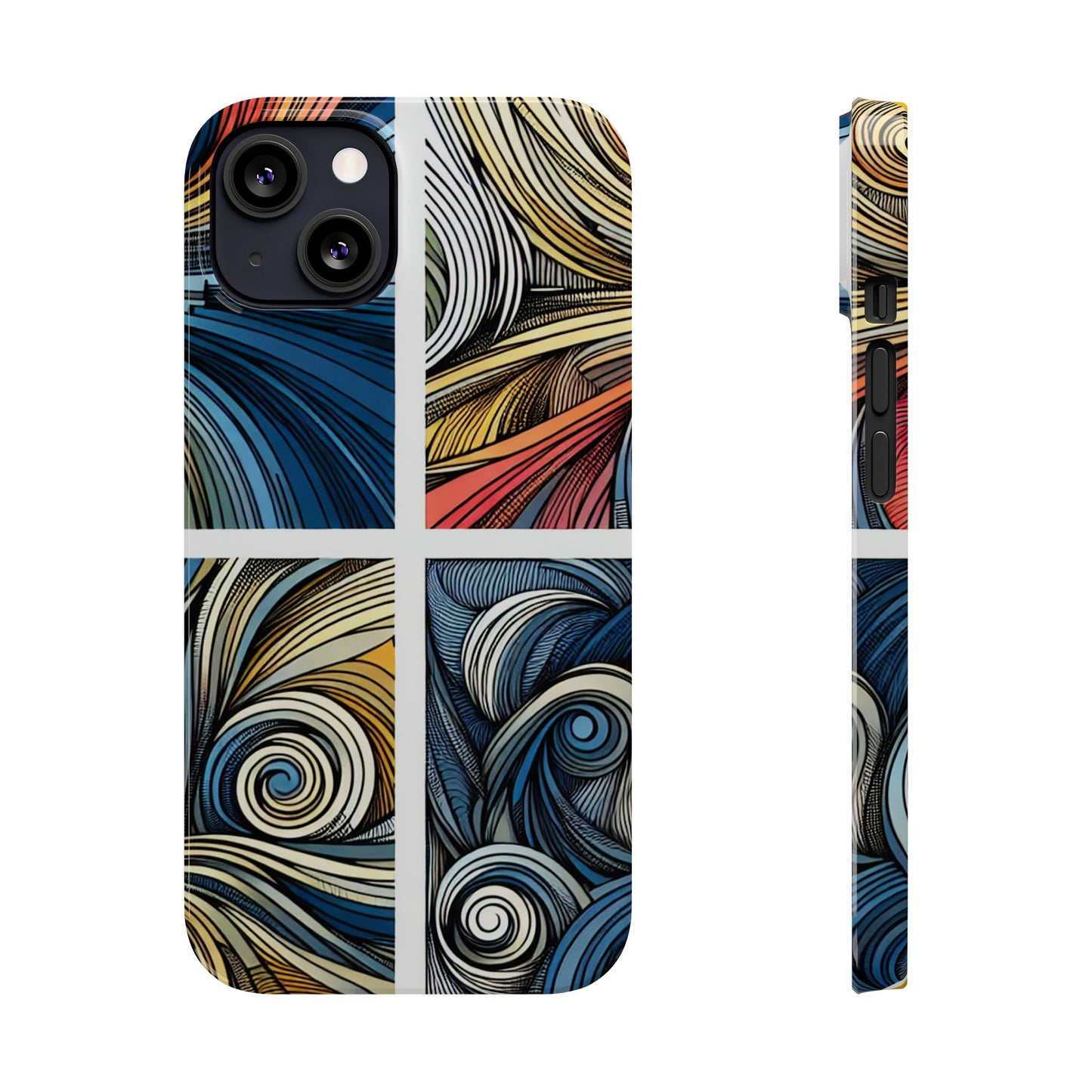 Artistic Slim Phone Cases - Colorful Swirl Design for Creative Souls