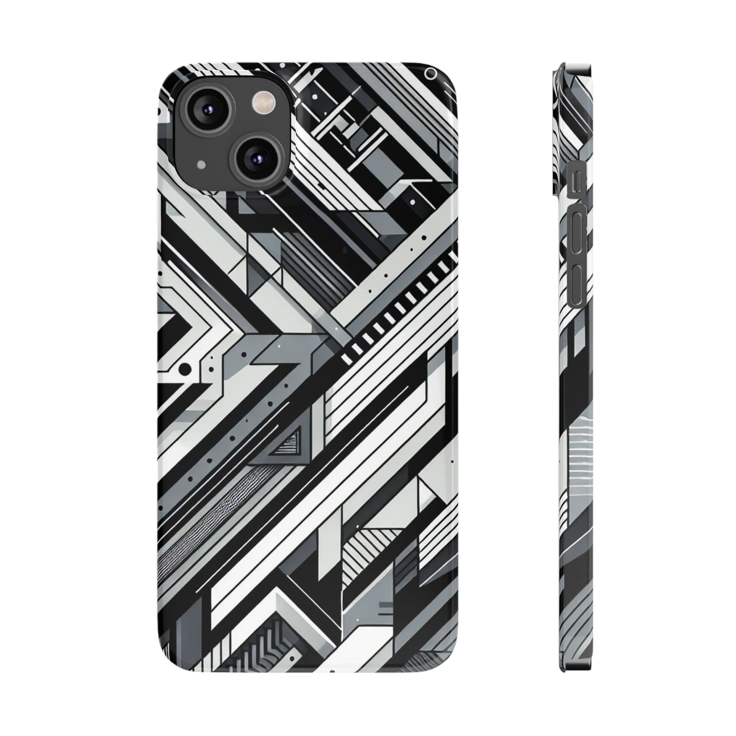 Modern Geometric Slim Phone Case - Stylish Abstract Design