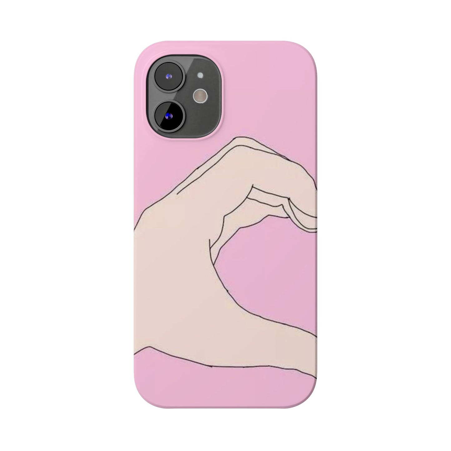 Cute Hand Heart Slim Phone Case - Stylish and Unique Phone Accessory