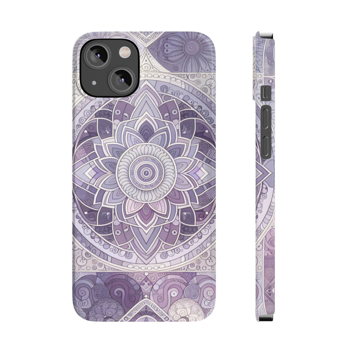 Elegant Mandala Slim Phone Case – Purple Harmony Design