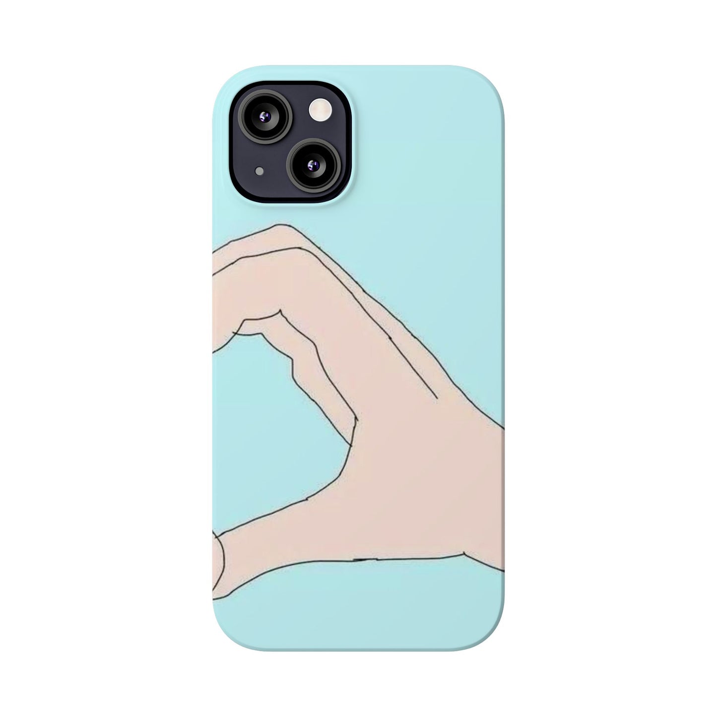 Artistic Heart Gesture Slim Phone Case - Perfect Gift for Loved Ones