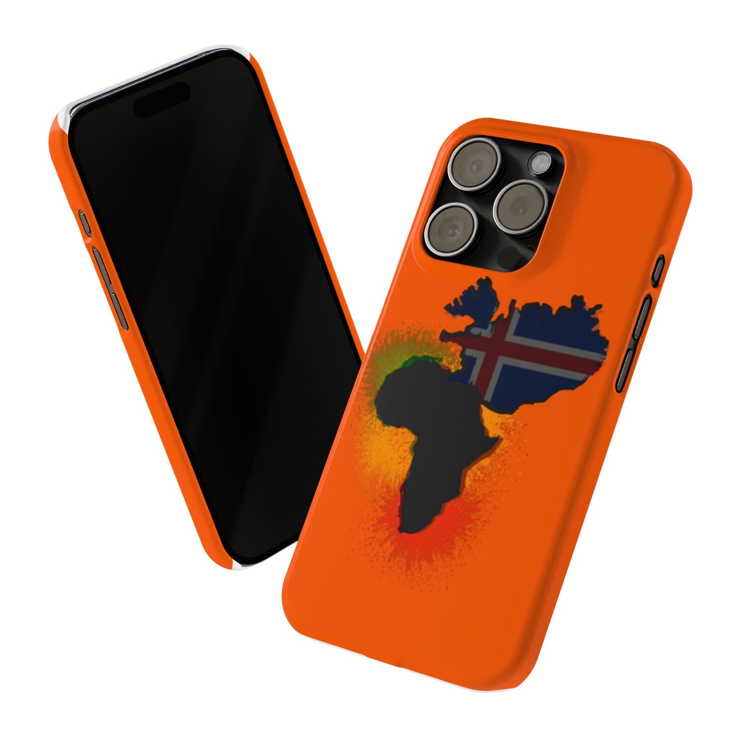 Bold African Map Slim Phone Case with Icelandic Flag