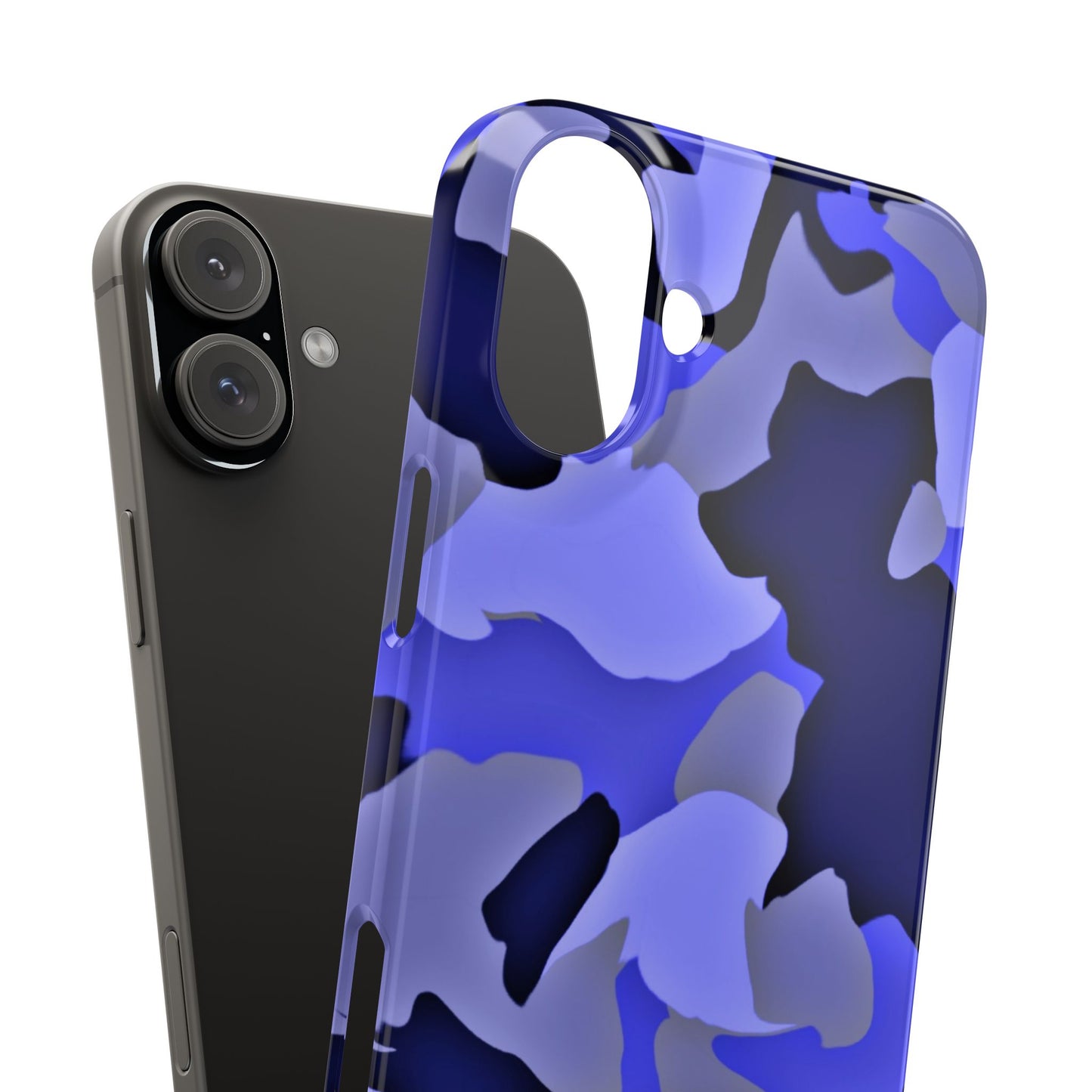 Stylish Slim Phone Case - Blue Abstract Camo Design for Trendsetters