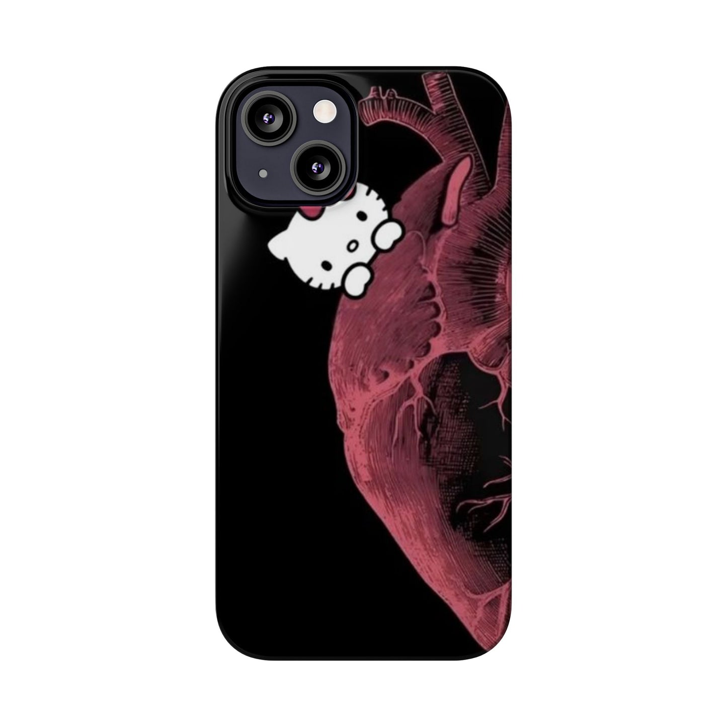 Cute Heartbeat Hello Kitty Slim Phone Case - Stylish Phone Cover for Cat Lovers