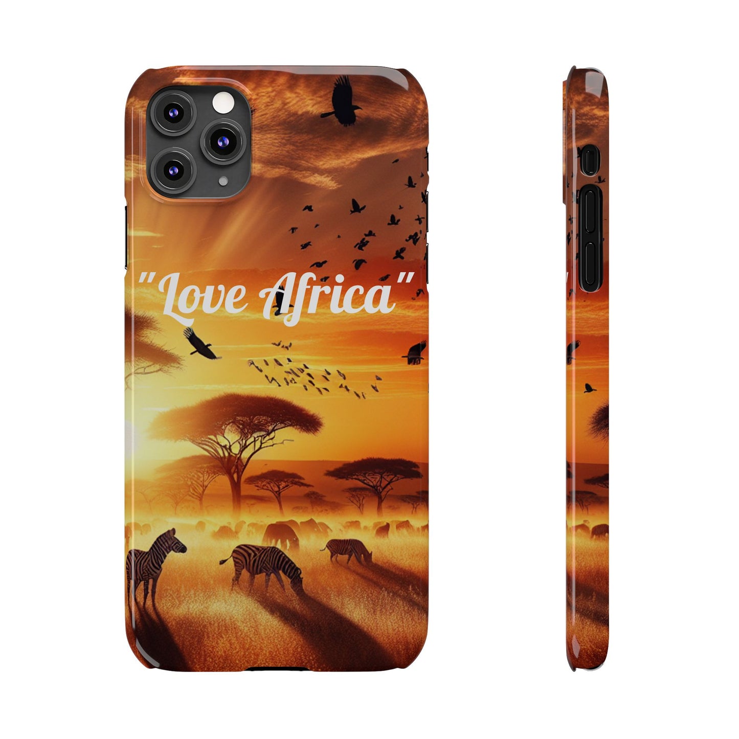 Slim Phone Case - "Love Africa" Sunset Design - Perfect Gift for Nature Lovers