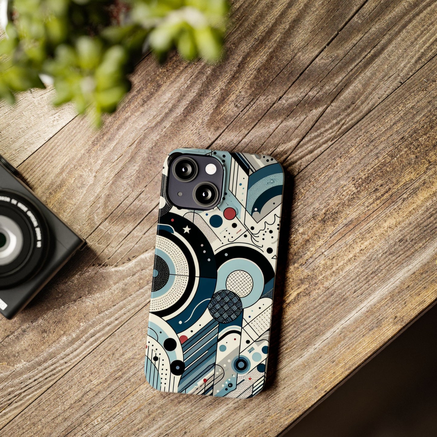 Stylish Geometric Slim Phone Case - Modern Abstract Design