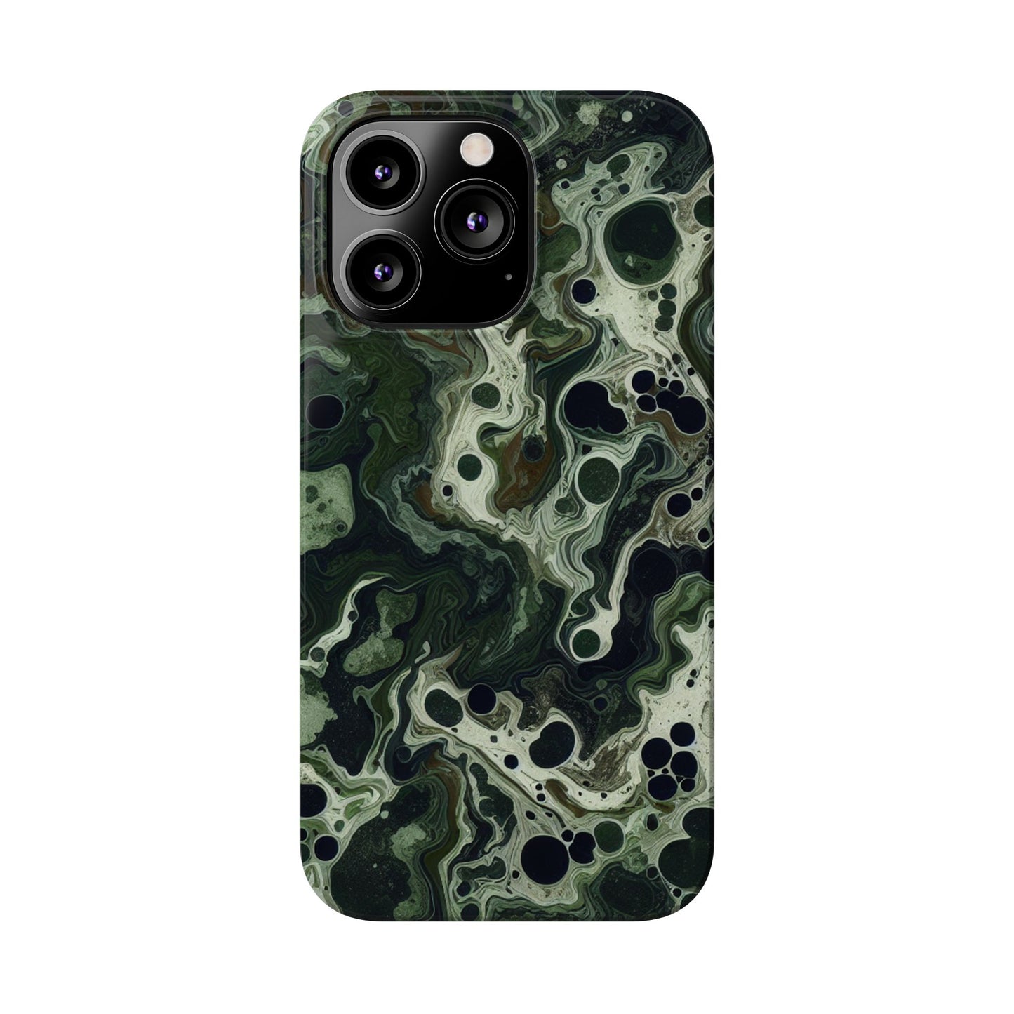 Marbled Green Slim Phone Case - Stylish Protection for Nature Lovers