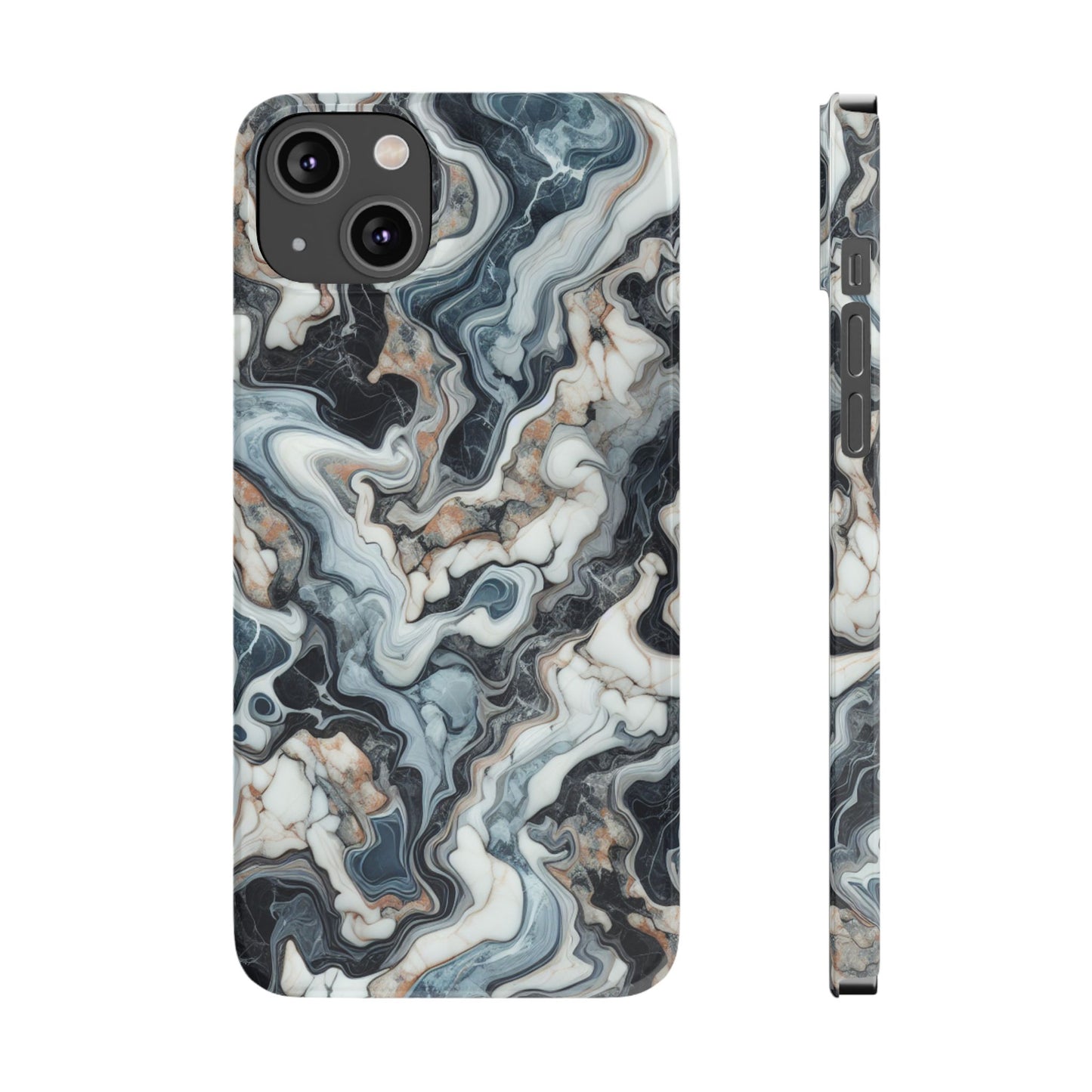 Artistic Marble Slim Phone Case - Elegant Design for Modern Aesthetics