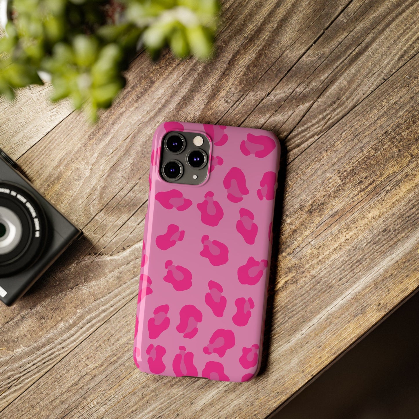 Pink Leopard Print Slim Phone Case - Stylish & Trendy Protection