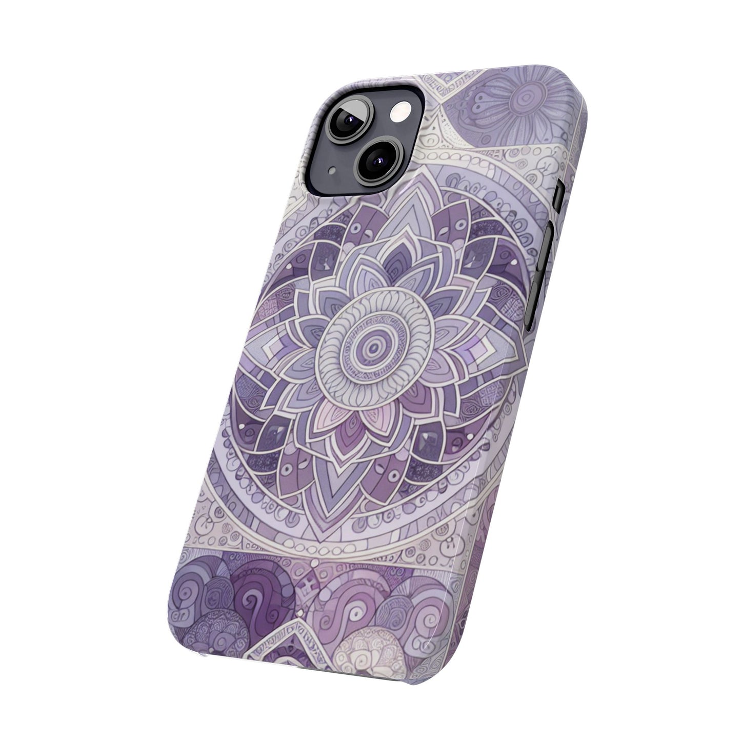 Elegant Mandala Slim Phone Case – Purple Harmony Design