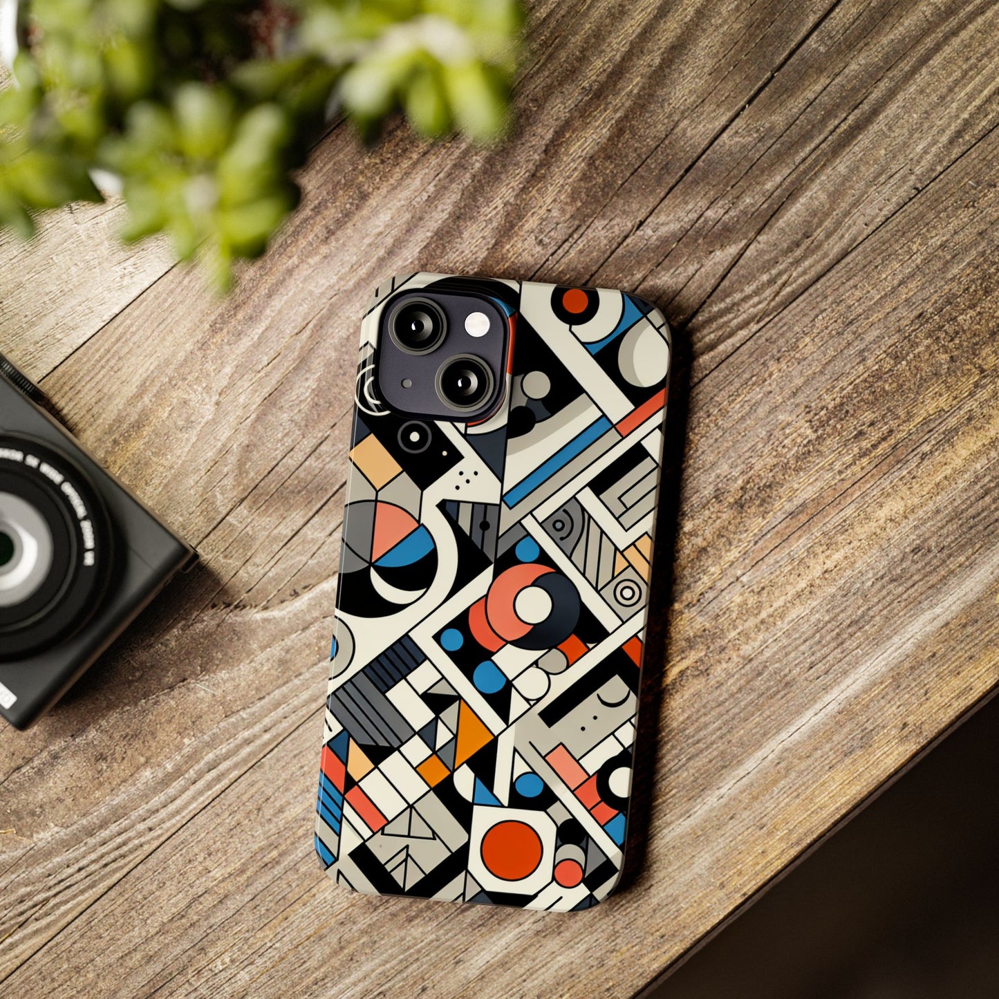 Modern Abstract Slim Phone Case - Colorful Geometric Design