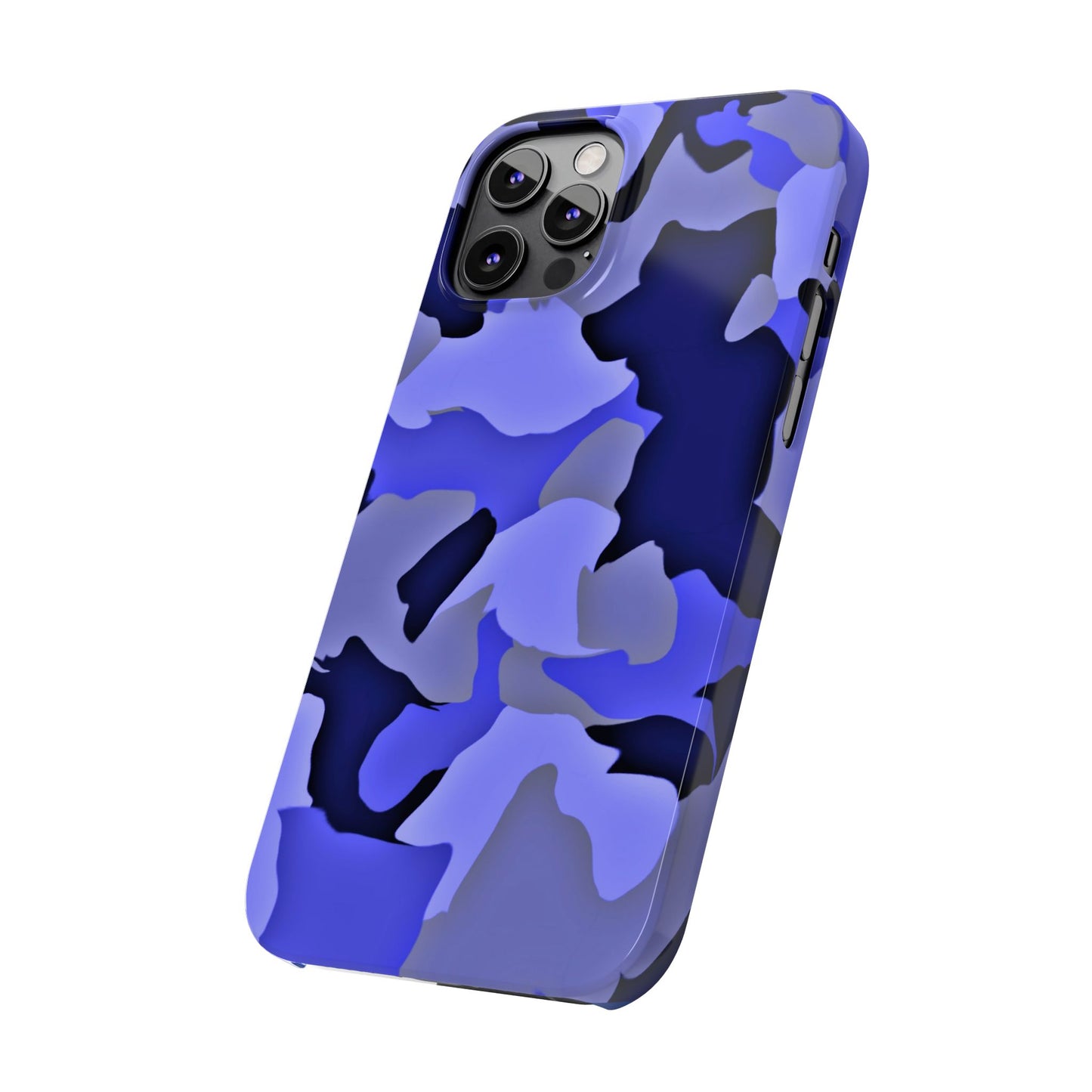 Stylish Slim Phone Case - Blue Abstract Camo Design for Trendsetters