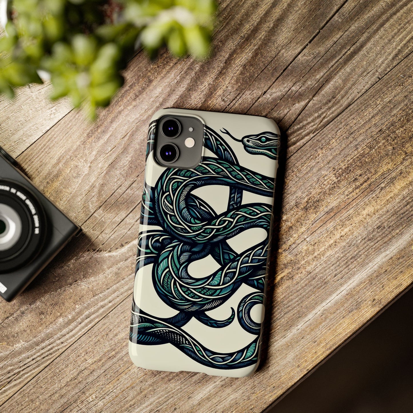 Artistic Snake Slim Phone Case - Unique Design for Nature Lovers