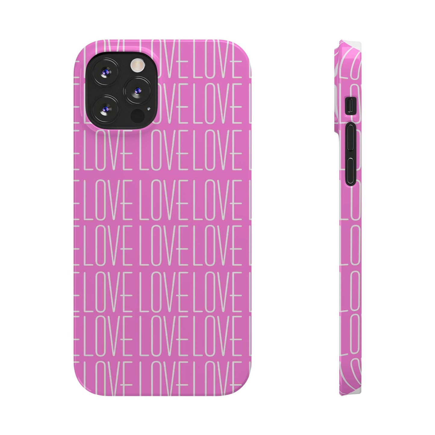 Pink Love Slim Phone Case - Perfect Gift for Valentine's Day, Anniversaries, and Loving Moments