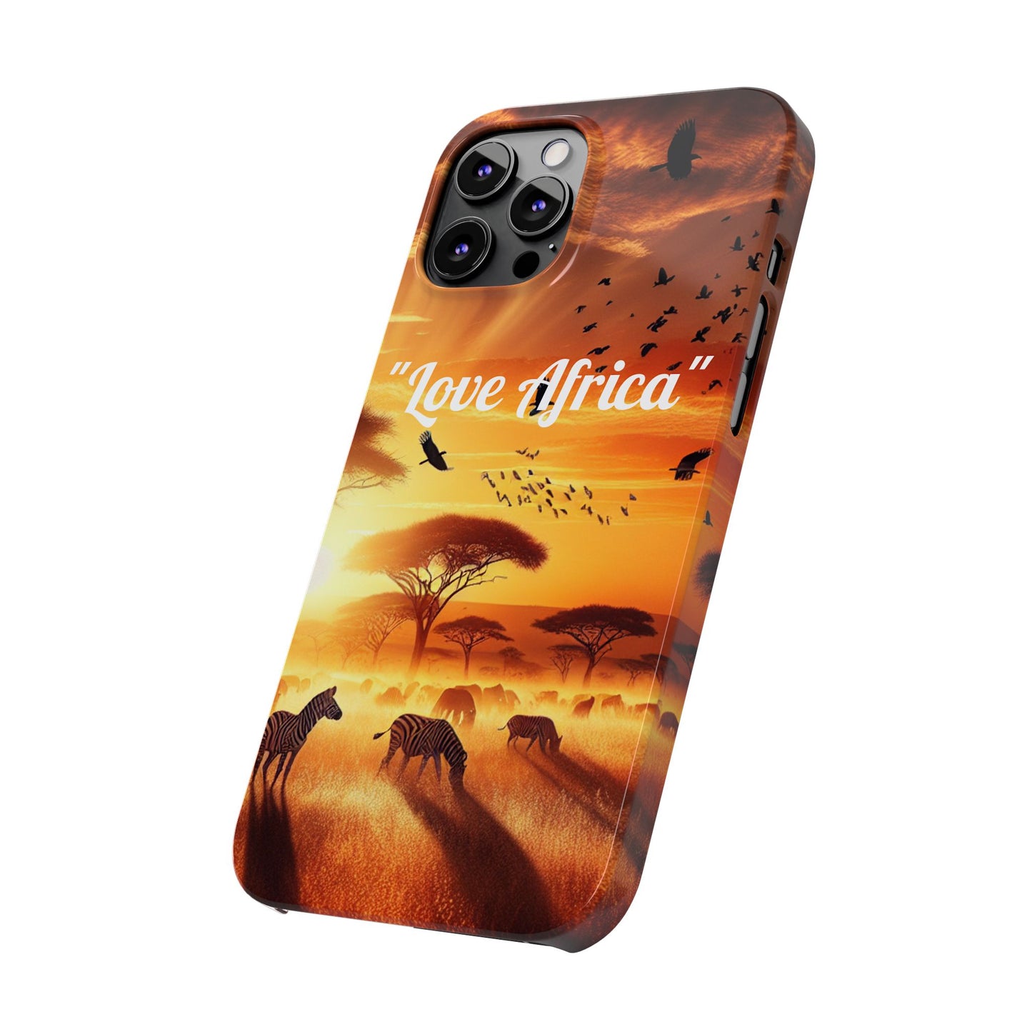 Slim Phone Case - "Love Africa" Sunset Design - Perfect Gift for Nature Lovers