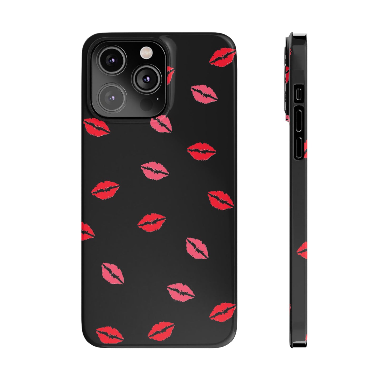 Kiss Mark Slim Phone Case - Chic Lip Print Design for Fashion Lovers