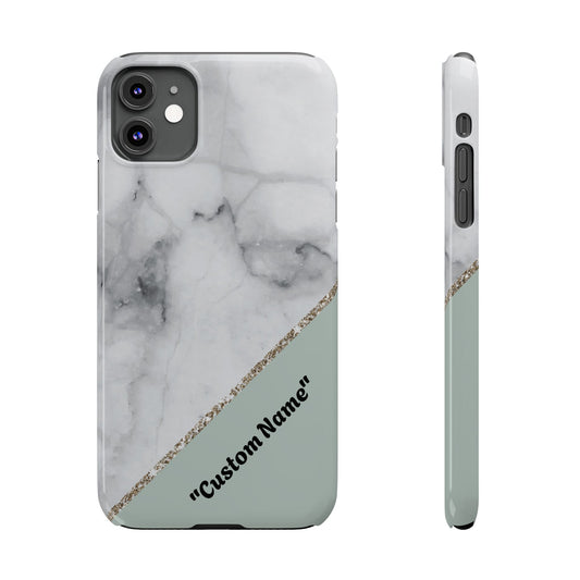 Custom Marble Slim Phone Case - Personalized Design for Trendy Protection