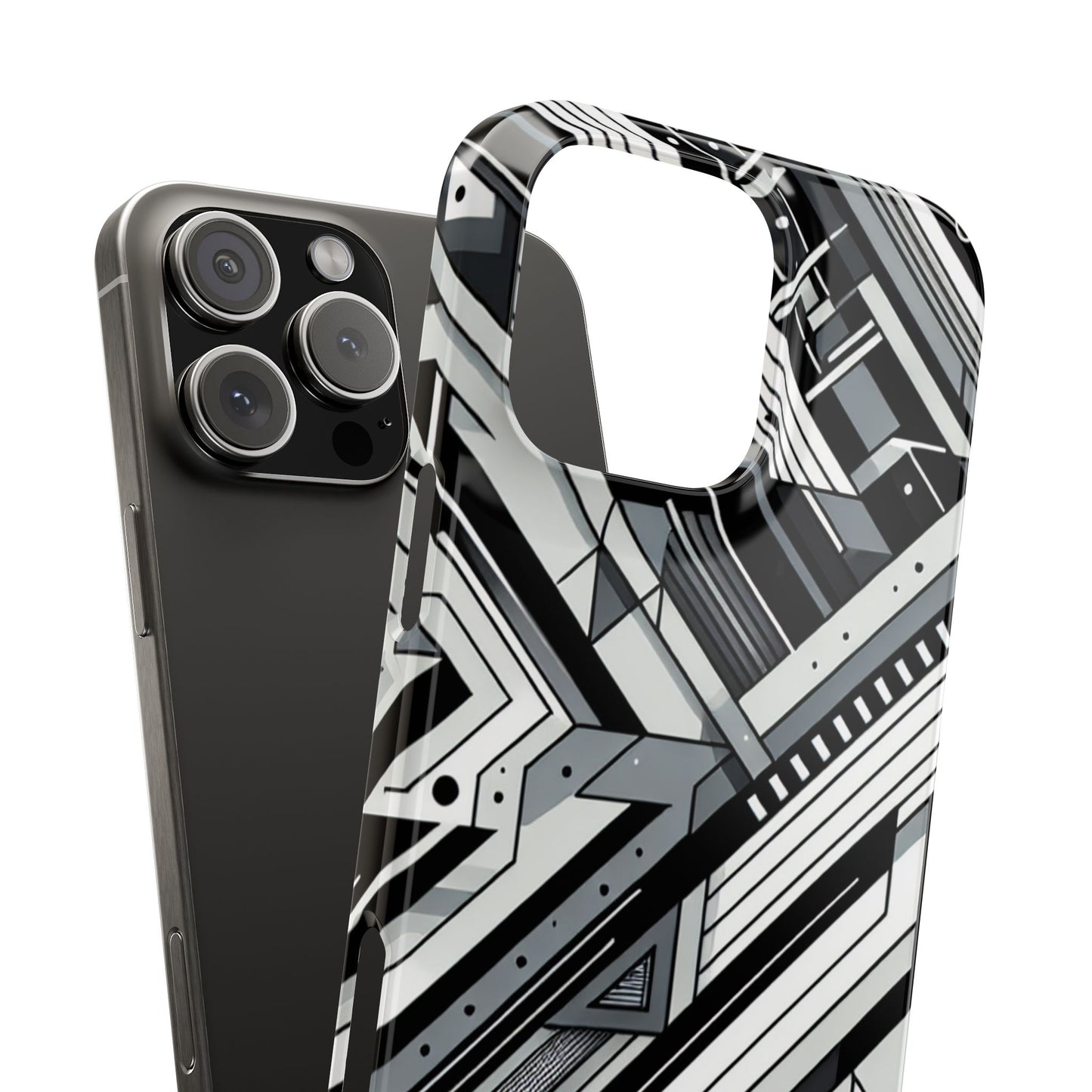 Modern Geometric Slim Phone Case - Stylish Abstract Design