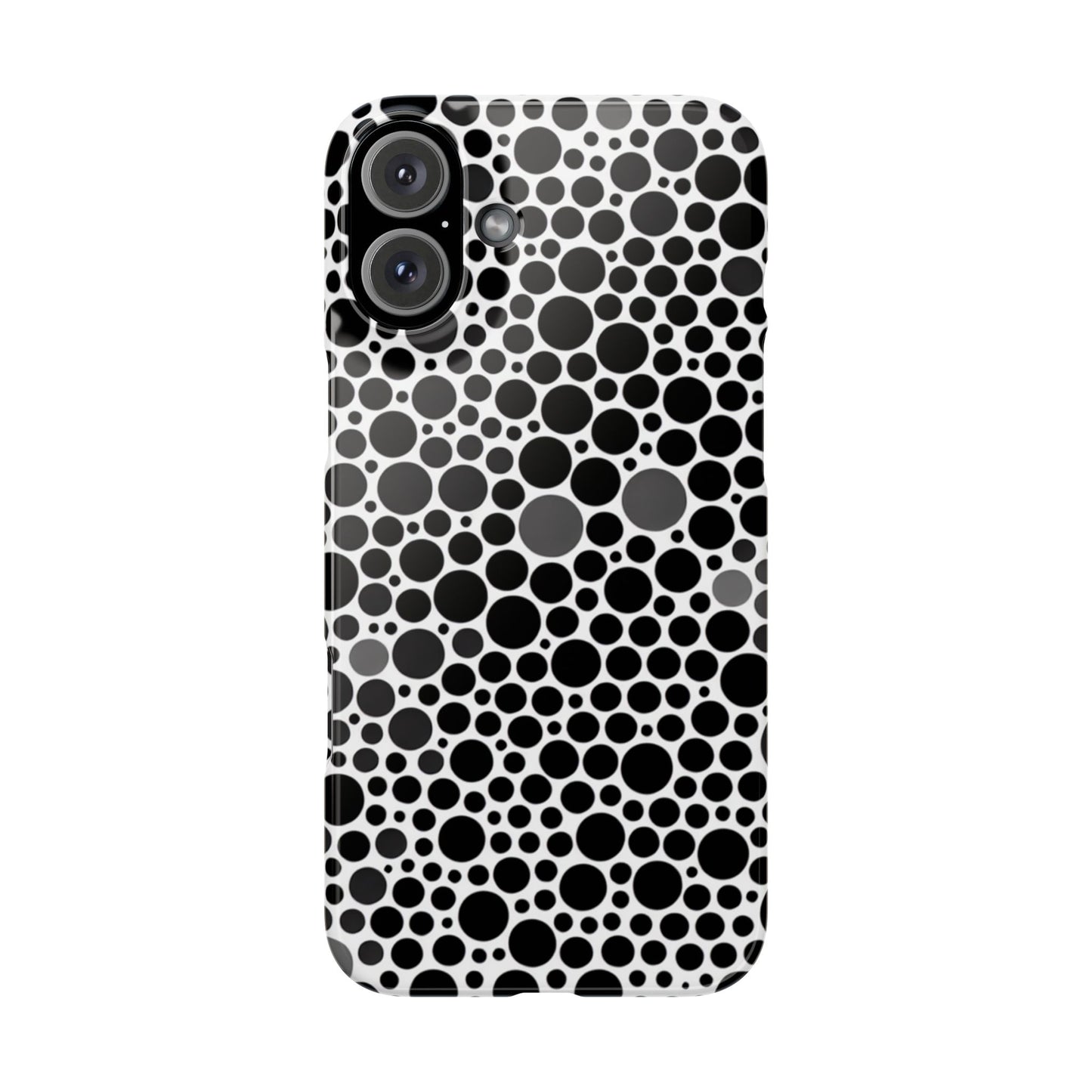 Modern Black Polka Dot Slim Phone Case - Stylish & Protective Cover