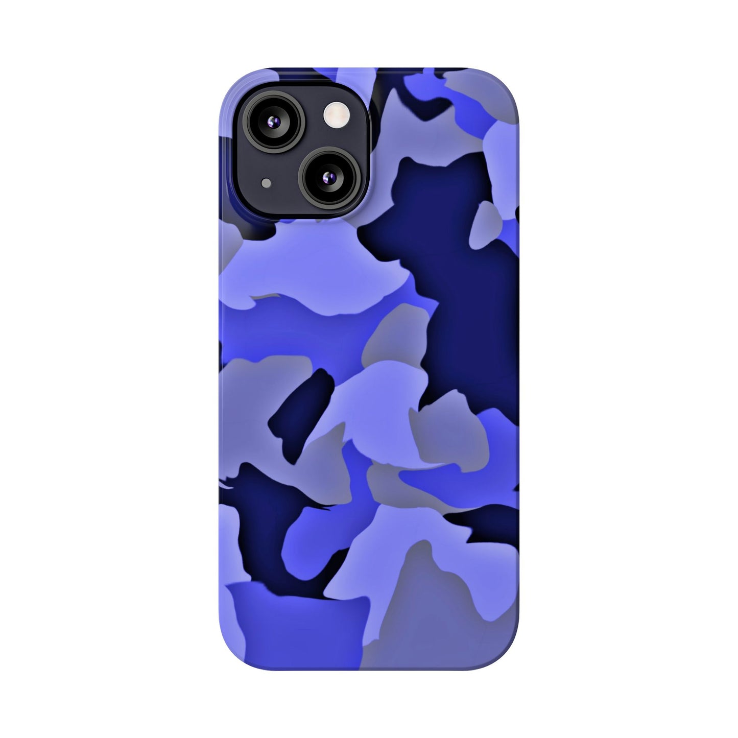 Stylish Slim Phone Case - Blue Abstract Camo Design for Trendsetters