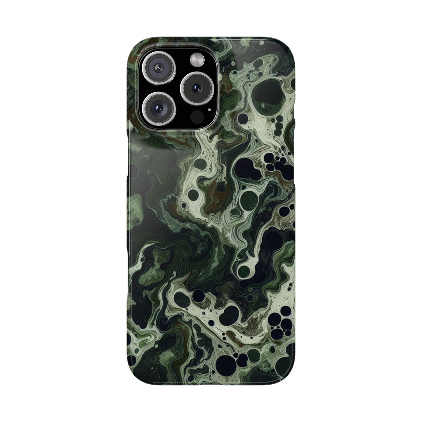 Marbled Green Slim Phone Case - Stylish Protection for Nature Lovers