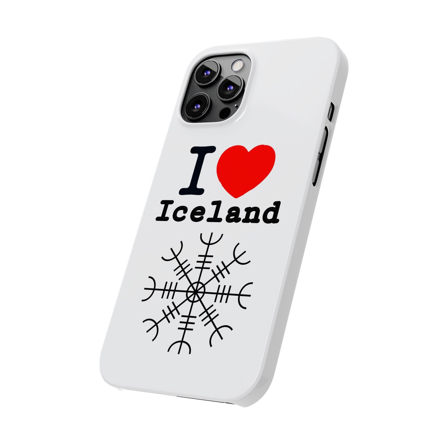 I Love Iceland Slim Phone Case - Stylish & Unique Design for Travelers